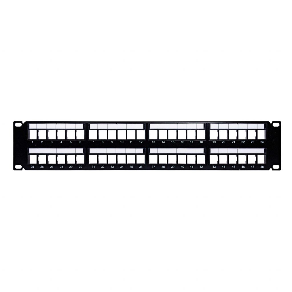 2U Blank 48 Port Keystone Patch Panel - 48-Port blank Keystone Patch ...