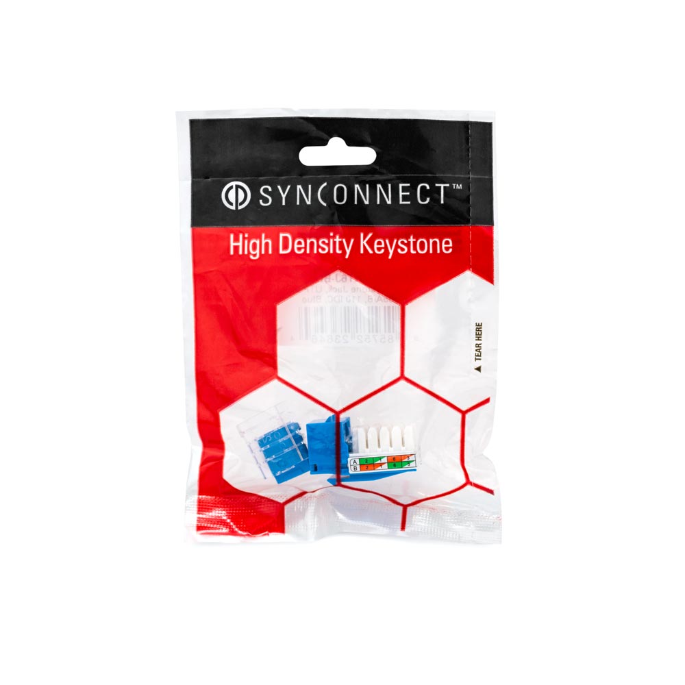 SynConnect Cat-6 Blue Keystone in Bag