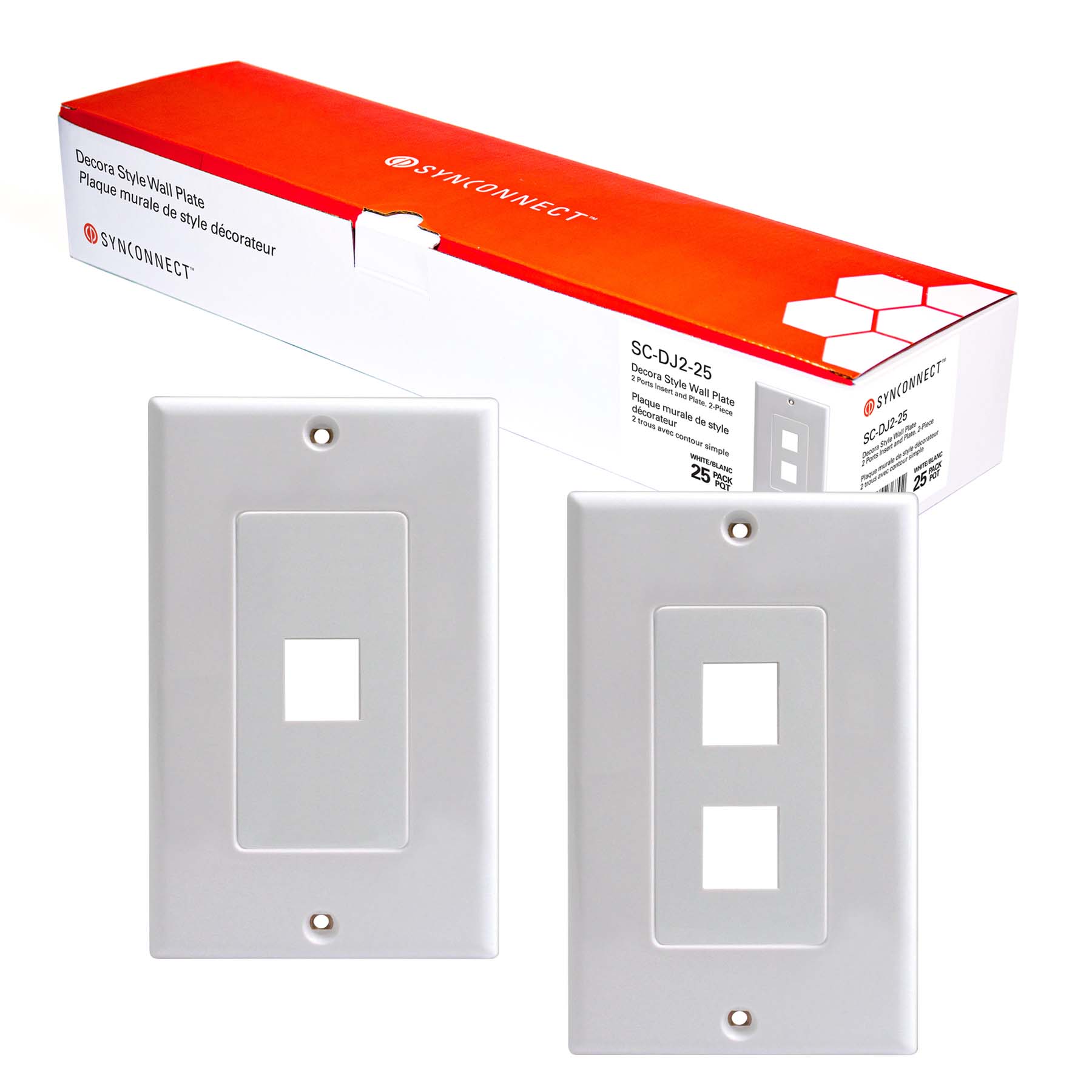 Decora Style Wall Plate & Insert 25/Pack Crisp white finish Insert