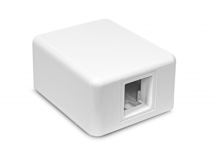 Modular Surface Jack White Surface Mount w/ Telephone Jack 4