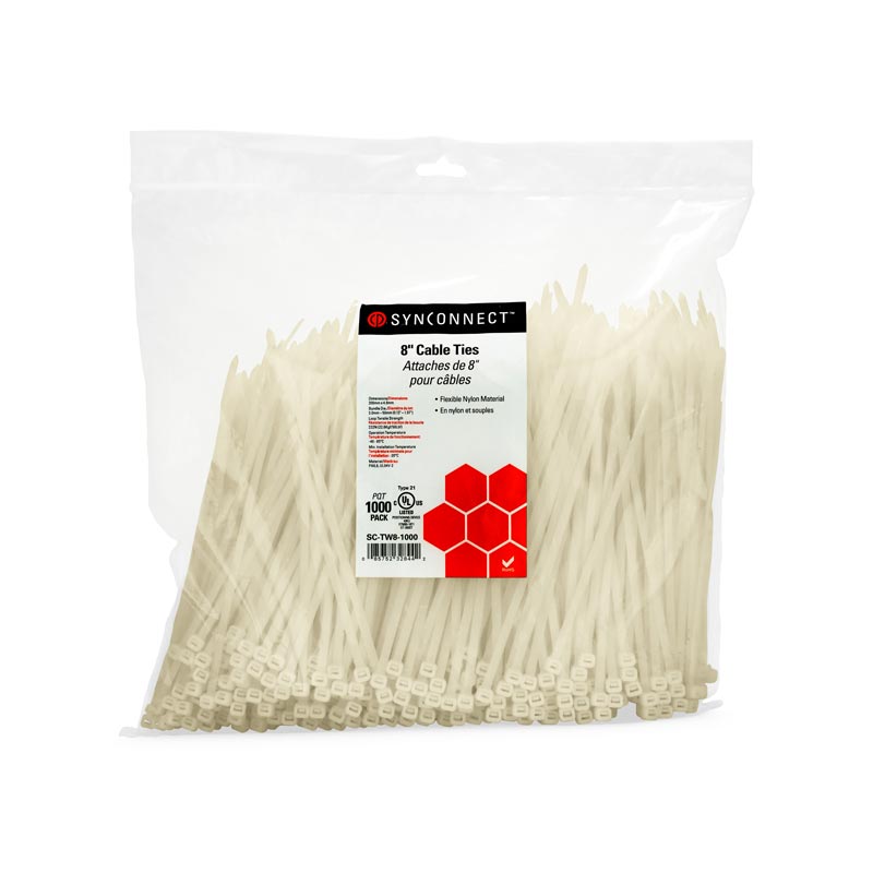 8" Cable Ties 1000 pack