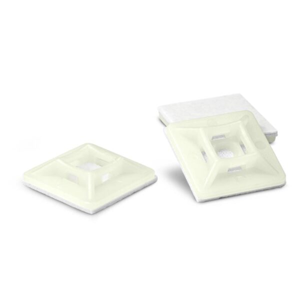 Natural Self-Adhesive Cable Cradle Mounts for Cable Tie ¾" x ¾" Mounting Base