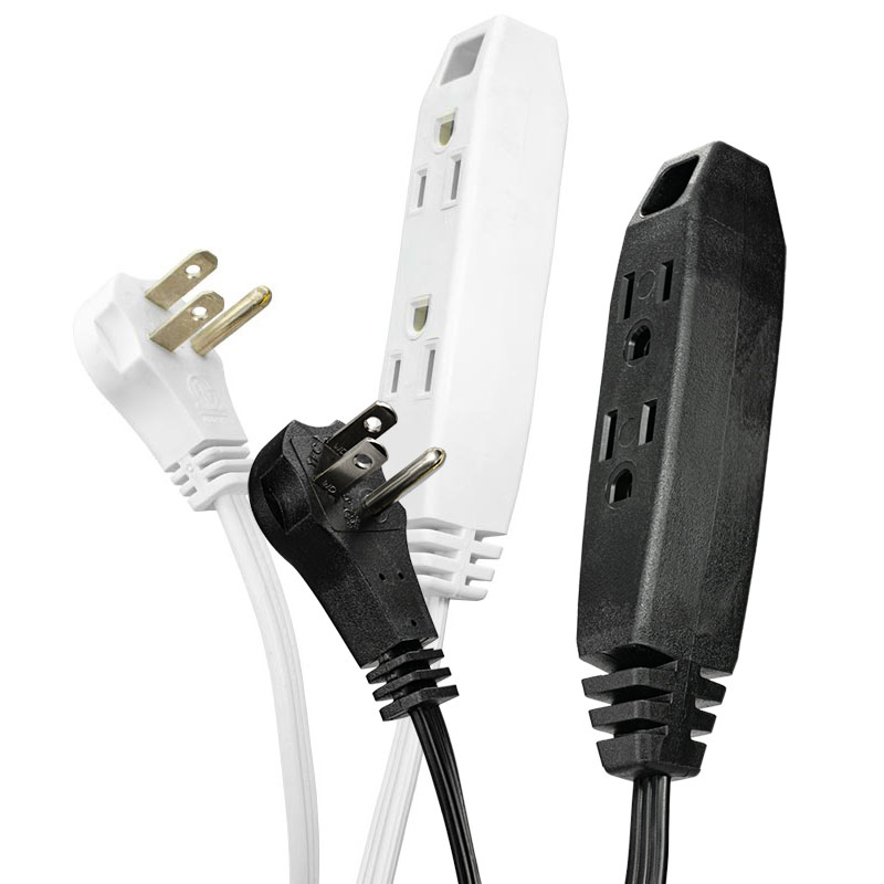 3Prong Weatherproof Extension Cords Polarized 3prong plug 1outlet