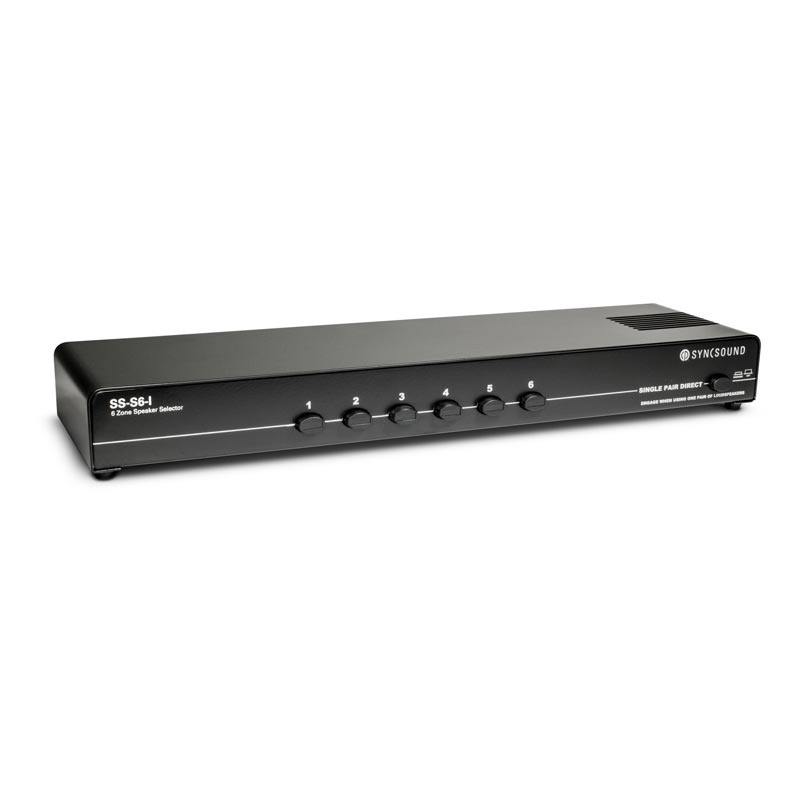 SS-S6-I-product-image 6 Zone low-profile speaker selector box