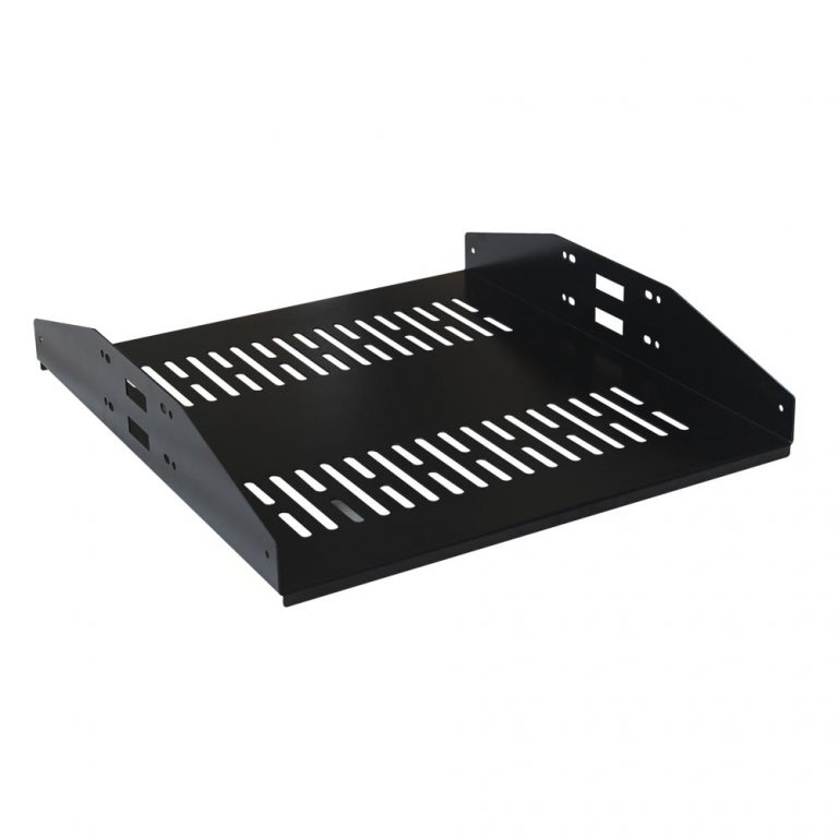 Universal Rack Centre Mount Shelf Vented Universal Fixed 2U 19